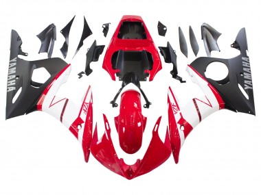 Rot Weiß Matt Schwarz 2003-2004 Yamaha YZF R6 Motorrad Verkleidung