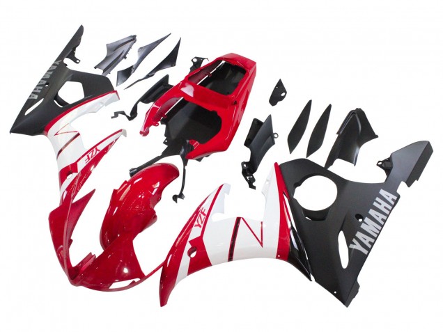Rot Weiß Matt Schwarz 2006-2009 Yamaha YZF R6S Motorrad Verkleidung