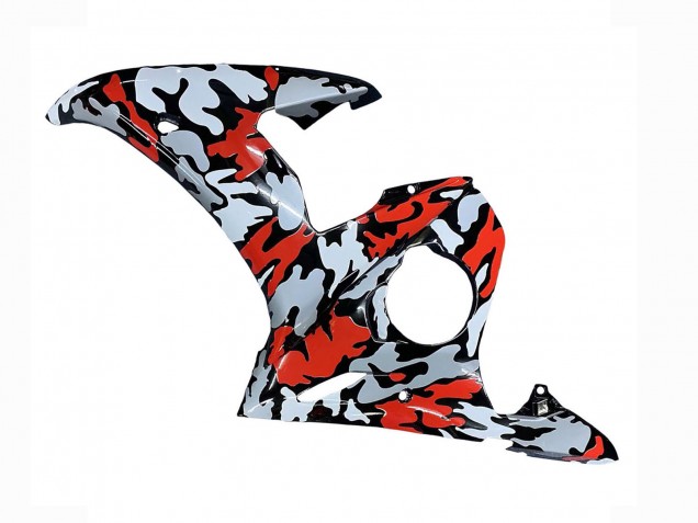 Schwarz Rot Grau Camouflage 2006-2009 Yamaha YZF R6S Motorrad Verkleidung