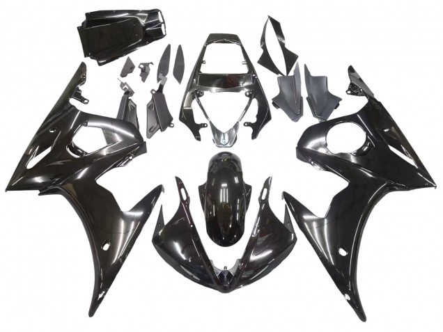 Glänzendes Schwarz 2003-2004 Yamaha YZF R6 Motorrad Verkleidung