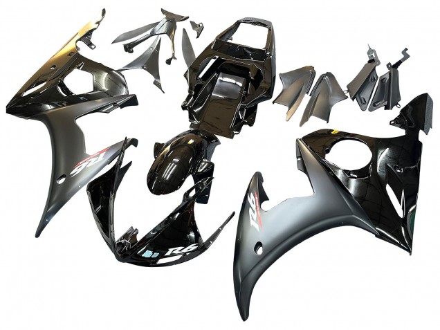 Glänzendes Schwarz Matt Schwarz Gold Chameleon 2003-2004 Yamaha YZF R6 Motorrad Verkleidung