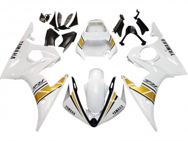 Weiß Gold 2003-2004 Yamaha YZF R6 Motorrad Verkleidung