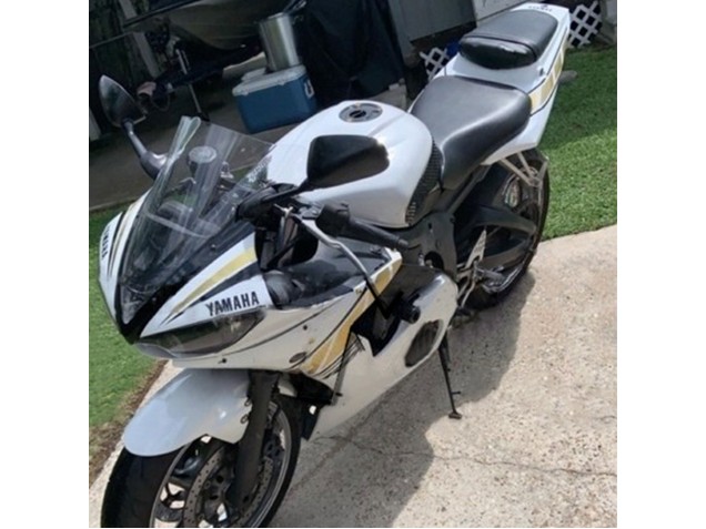Weiß Gold 2006-2009 Yamaha YZF R6S Motorrad Verkleidung