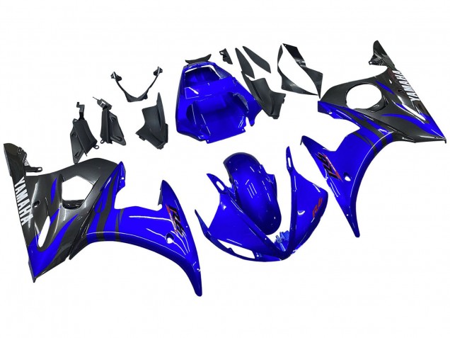 Glänzendes Blau Schwarz 2005 Yamaha YZF 600 R6 Motorrad Verkleidung