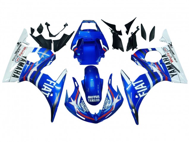 Blau Weiß Rot Motul Michelin Fiat 2005 Yamaha YZF 600 R6 Motorrad Verkleidung