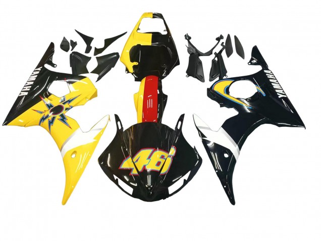 Schwarz Gelb Rot 46 2005 Yamaha YZF 600 R6 Motorrad Verkleidung
