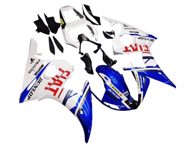 Weiß Blau Dunlop Fiat Motul 2005 Yamaha YZF 600 R6 Motorrad Verkleidung