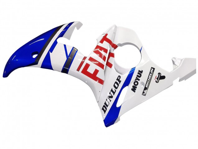 Weiß Blau Dunlop Fiat Motul 2005 Yamaha YZF 600 R6 Motorrad Verkleidung