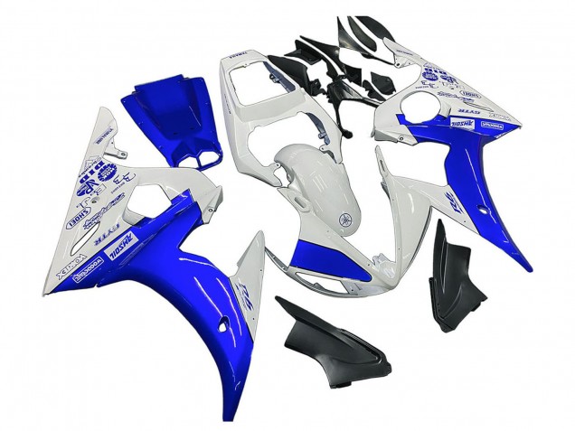 Weiß Blau Yamalube 2005 Yamaha YZF 600 R6 Motorrad Verkleidung
