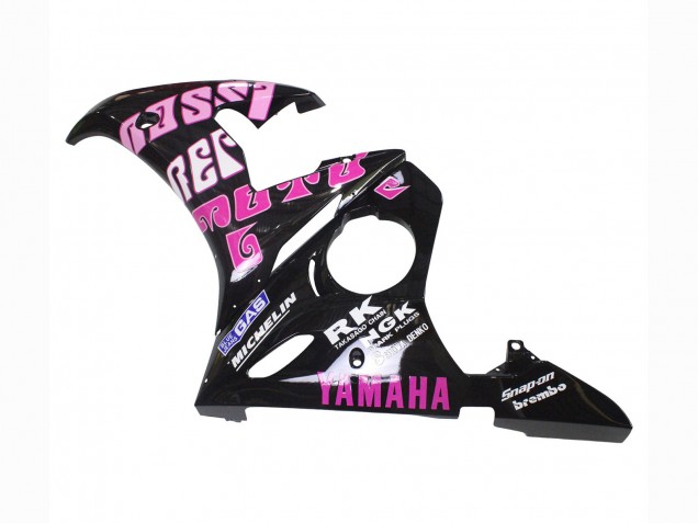 Schwarz Rosa Gelb Repsol 46 2005 Yamaha YZF 600 R6 Motorrad Verkleidung