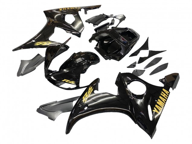 Schwarzes Gold 2005 Yamaha YZF 600 R6 Motorrad Verkleidung