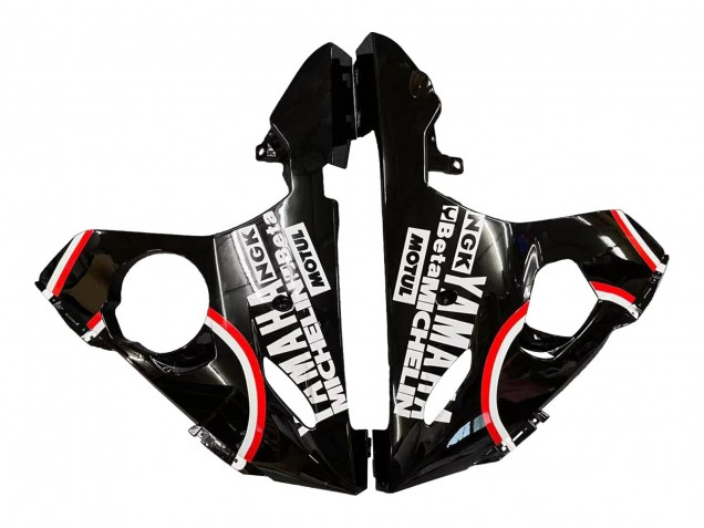 Glänzendes Schwarz Weiß Lucky Strike Motul 2005 Yamaha YZF 600 R6 Motorrad Verkleidung