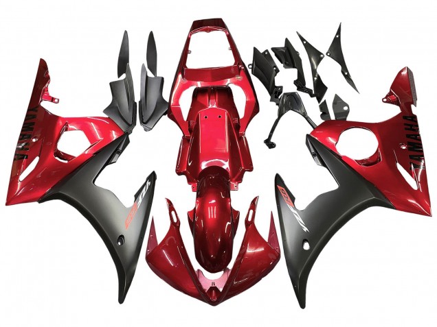 Rot Matt Schwarz 2005 Yamaha YZF 600 R6 Motorrad Verkleidung