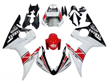 Weiß Schwarz Rot Motul 2005 Yamaha YZF 600 R6 Motorrad Verkleidung