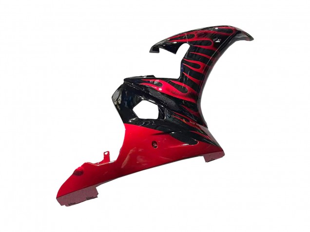 Schwarz mit Rot Flamme 2005 Yamaha YZF 600 R6 Motorrad Verkleidung