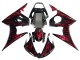 Schwarz mit Rot Flamme 2005 Yamaha YZF 600 R6 Motorrad Verkleidung