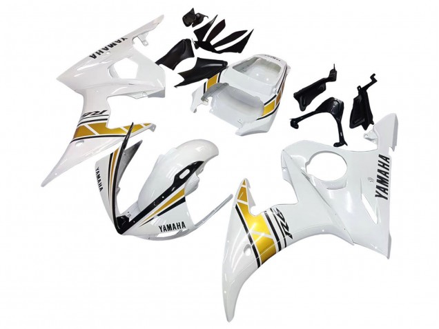 Weiß Gold Schwarz 2005 Yamaha YZF 600 R6 Motorrad Verkleidung