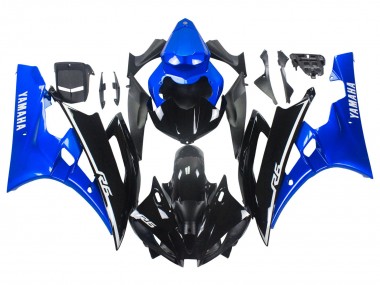 Blau Glänzendes Schwarz 2006-2007 Yamaha YZF 600 R6 Motorrad Verkleidung