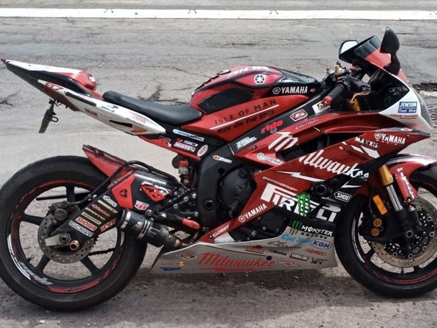 Weiß Rot Schwarz Grün Monster Milwaukee 2006-2007 Yamaha YZF 600 R6 Motorrad Verkleidung