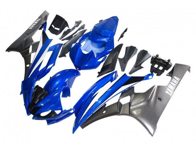 Blau Weiß Glänzendes Schwarz 2006-2007 Yamaha YZF 600 R6 Motorrad Verkleidung