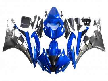 Blau Weiß Glänzendes Schwarz 2006-2007 Yamaha YZF 600 R6 Motorrad Verkleidung