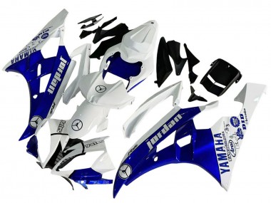 Weiß Blau Jordan 2006-2007 Yamaha YZF 600 R6 Motorrad Verkleidung