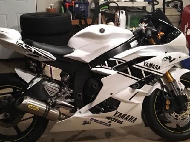 Weiß Glänzendes Schwarz Motul Michelin 2006-2007 Yamaha YZF 600 R6 Motorrad Verkleidung