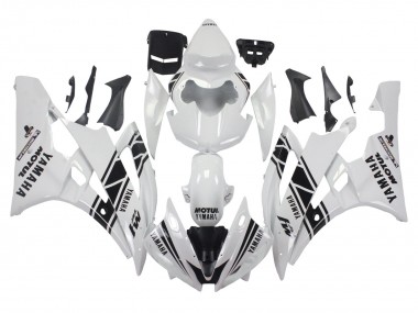 Weiß Glänzendes Schwarz Motul Michelin 2006-2007 Yamaha YZF 600 R6 Motorrad Verkleidung