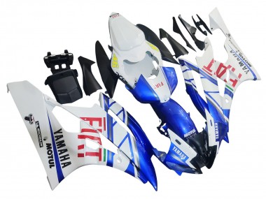 Weiß Blau Rot Fiat Motul Michelin 2006-2007 Yamaha YZF 600 R6 Motorrad Verkleidung