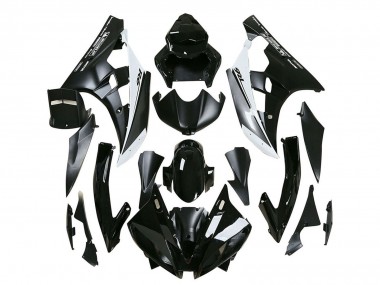Glänzendes Schwarz Matt Schwarz Weiß Motul Michelin 2006-2007 Yamaha YZF 600 R6 Motorrad Verkleidung