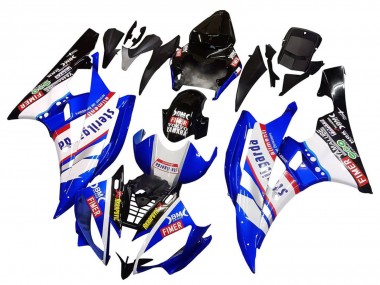 Weiß Blau Schwarz Fimer Volvo Yamalube Sterilgarda 2006-2007 Yamaha YZF 600 R6 Motorrad Verkleidung