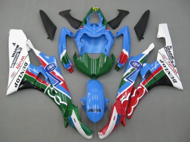 Blau Grün Weiß Rot Dunlop Michelin Motul 2006-2007 Yamaha YZF 600 R6 Motorrad Verkleidung