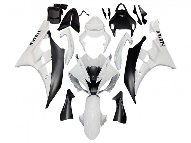 Weiß Matt Schwarz 2006-2007 Yamaha YZF 600 R6 Motorrad Verkleidung
