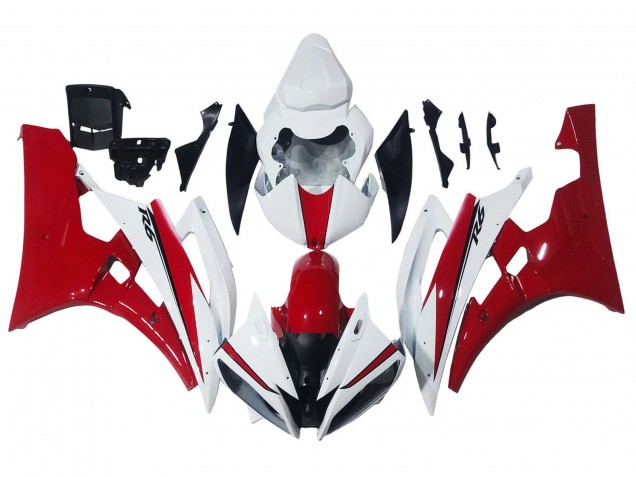 Weiß Rot 2006-2007 Yamaha YZF 600 R6 Motorrad Verkleidung