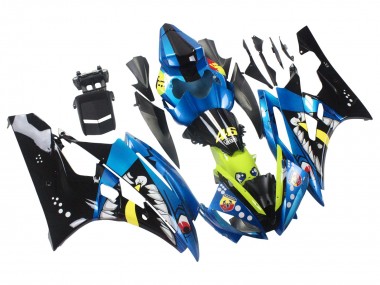 Blau Neon Grün Schwarz Hai 2006-2007 Yamaha YZF 600 R6 Motorrad Verkleidung