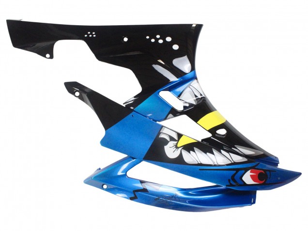 Blau Neon Grün Schwarz Hai 2006-2007 Yamaha YZF 600 R6 Motorrad Verkleidung
