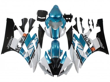 Weiß Blau Schwarz Semakin Didepan ENEOS 2006-2007 Yamaha YZF 600 R6 Motorrad Verkleidung