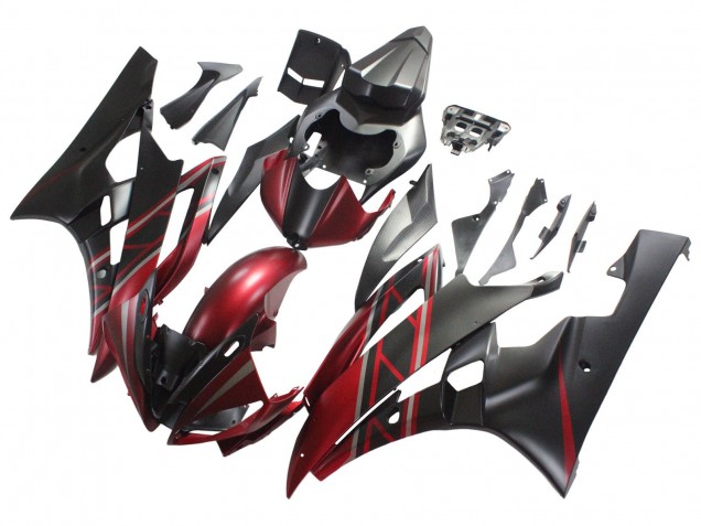 Rot Matt Schwarz 2006-2007 Yamaha YZF 600 R6 Motorrad Verkleidung