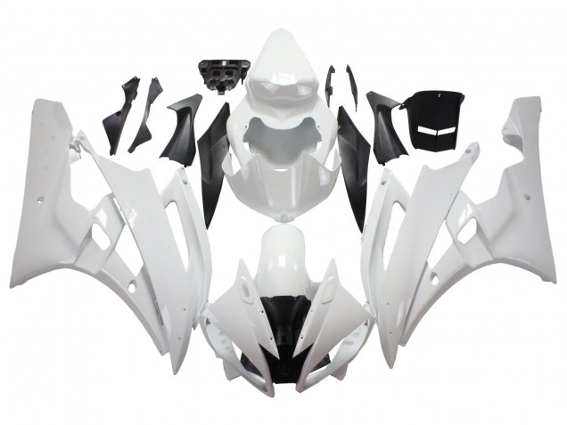 Weiß 2006-2007 Yamaha YZF 600 R6 Motorrad Verkleidung