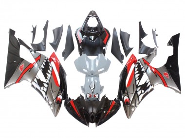 Silber Schwarz Rot Hai 4 2008-2016 Yamaha YZF 600 R6 Motorrad Verkleidung