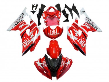 Weiß Rot Schwarz Fiat Acer 2008-2016 Yamaha YZF 600 R6 Motorrad Verkleidung