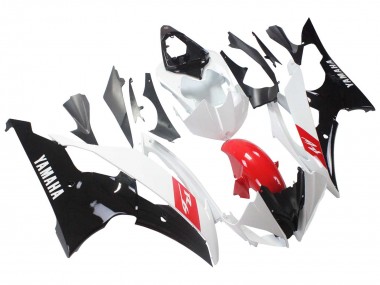 Weiß Rot Glänzendes Schwarz 2008-2016 Yamaha YZF 600 R6 Motorrad Verkleidung