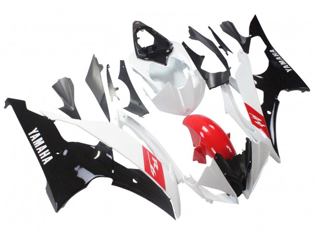 Weiß Rot Glänzendes Schwarz 2008-2016 Yamaha YZF 600 R6 Motorrad Verkleidung