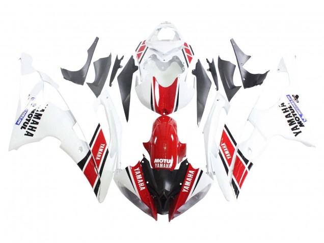 Weiß Rot Schwarz Motul Michelin 2008-2016 Yamaha YZF 600 R6 Motorrad Verkleidung