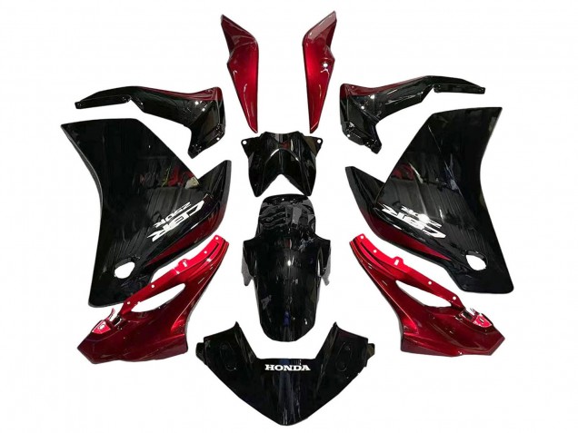 Glänzendes Schwarz Rot 2011-2015 Honda CBR250RR Motorrad Verkleidung