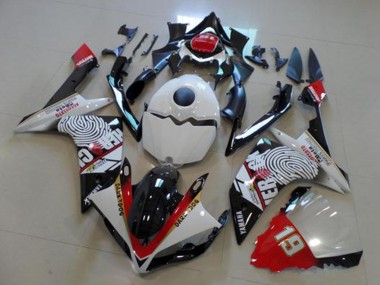 Weiß Rot Schwarz Gelb Dunkel Dog 2007-2008 Yamaha YZF R1 Motorrad Verkleidung