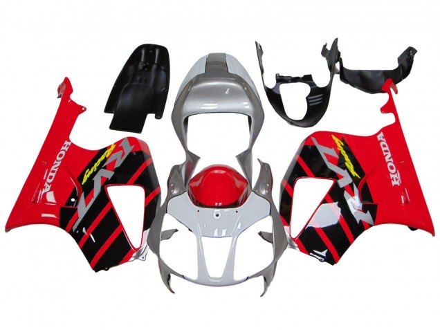 Silber Rot Schwarz Streifen Rennen 2000-2006 Honda VTR1000 Motorrad Verkleidung