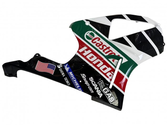 Weiß Rot Grün Glänzendes Schwarz Castrol 2000-2006 Honda VTR1000 Motorrad Verkleidung