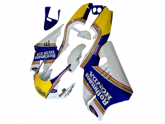 Weiß Blau Gelb Gold Rothmans 1994-1996 Honda NSR250 Motorrad Verkleidung