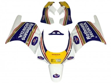 Weiß Gelb Blau Rothmans 1988-1989 Honda NSR250R Motorrad Verkleidung